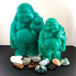 Green & Red Buddha Candle