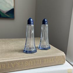 Vintage Set Of Glass Salt & Pepper Shakers ( firm on price )