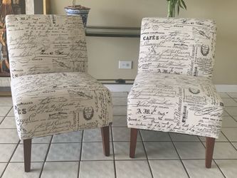Set of 2 contemporary armless chairs