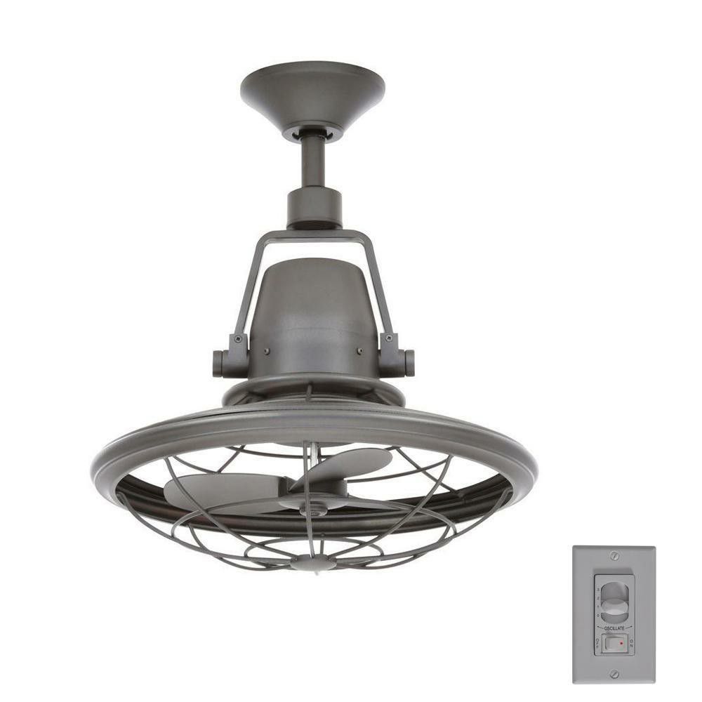 Home Decorators CollectionBentley II 18 in. Indoor/Outdoor Natural Iron Oscillating Ceiling Fan with Wall Control