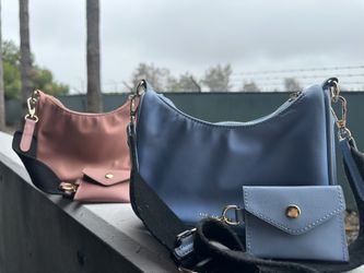 Blue And Pink Mini Bags With Straps 