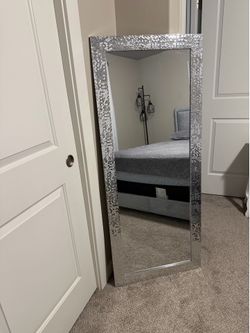 Elegant silver grey full body mirror