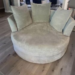 Z Gallerie Limited Edition Green/Gray Color CUDDLER CHAIR