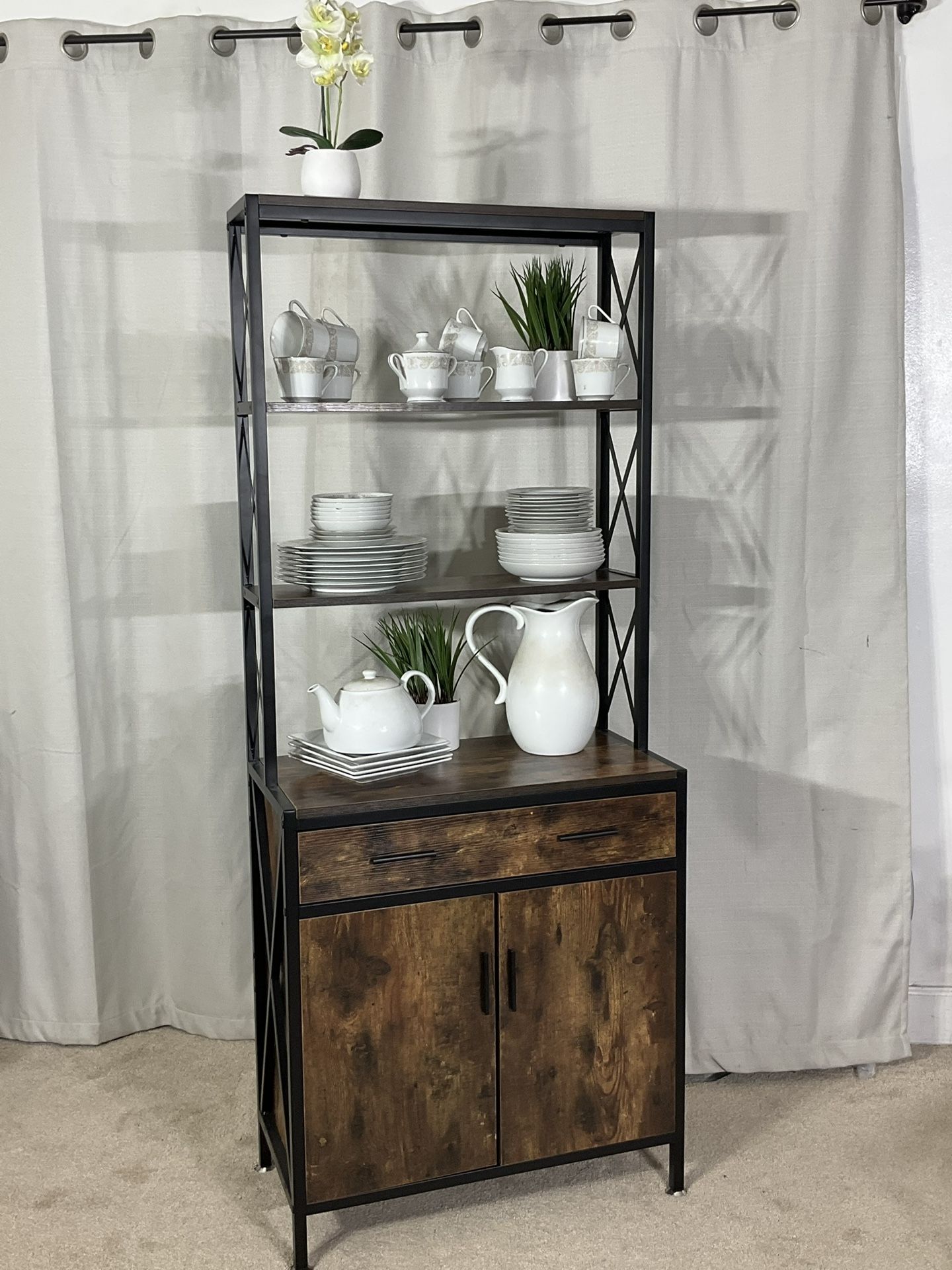 4 Tier Shelf With Drawer & Storage / Bookshelf/ Bookcase / Cabinet / Display Rack LIKE NEW!