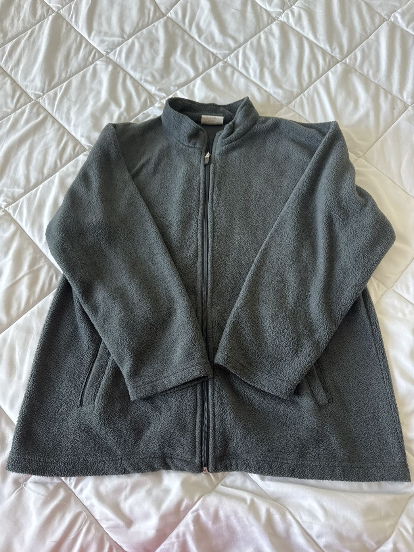 Young USA Women’s Fleece Zip Jacket Size L Dark Gray