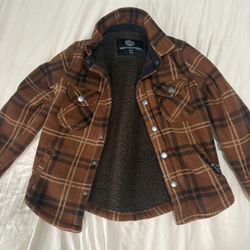Weatherproof Brown Plaid Sherpa Lined Jacket 4/5 kids