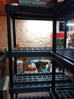 2 Complete Plastic Shelving Units