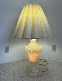 Vintage Antique Marble Lamp Large & Heavy