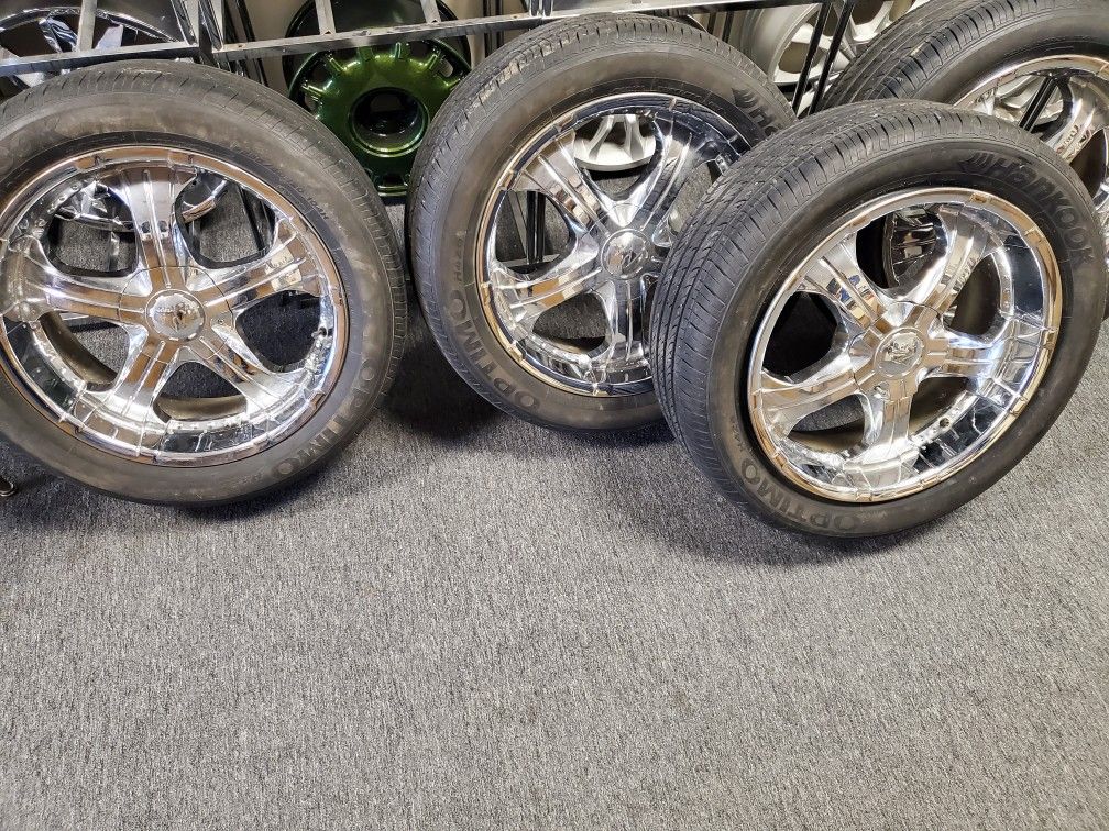 USED 20INCH WHEELS AND TIRES 6LUGS 255/50/20 