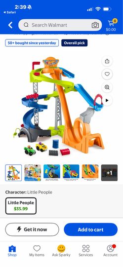 Little people hot wheels toy set