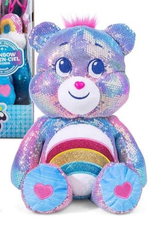 Care Bears Sequin Plush, Cheer Bear Plushie Stuffed Animal