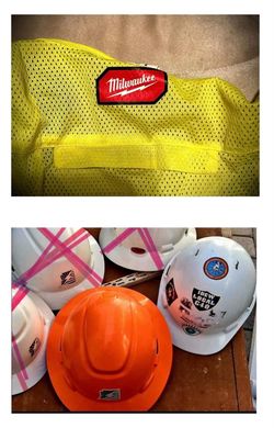 Jobsite PPE Bundle: Milwaukee Vest (L/XL) & 2 Hard Hats