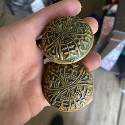 Gorgeous Brass Door Knobs (have Locking Mechanism Basic Skeleton Key Design No Key (yet) 