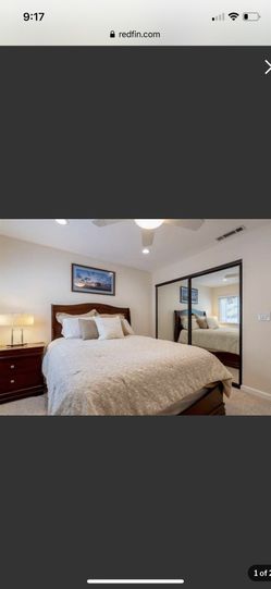 Queen Bedroom set with nightstand, bed frame, dresser