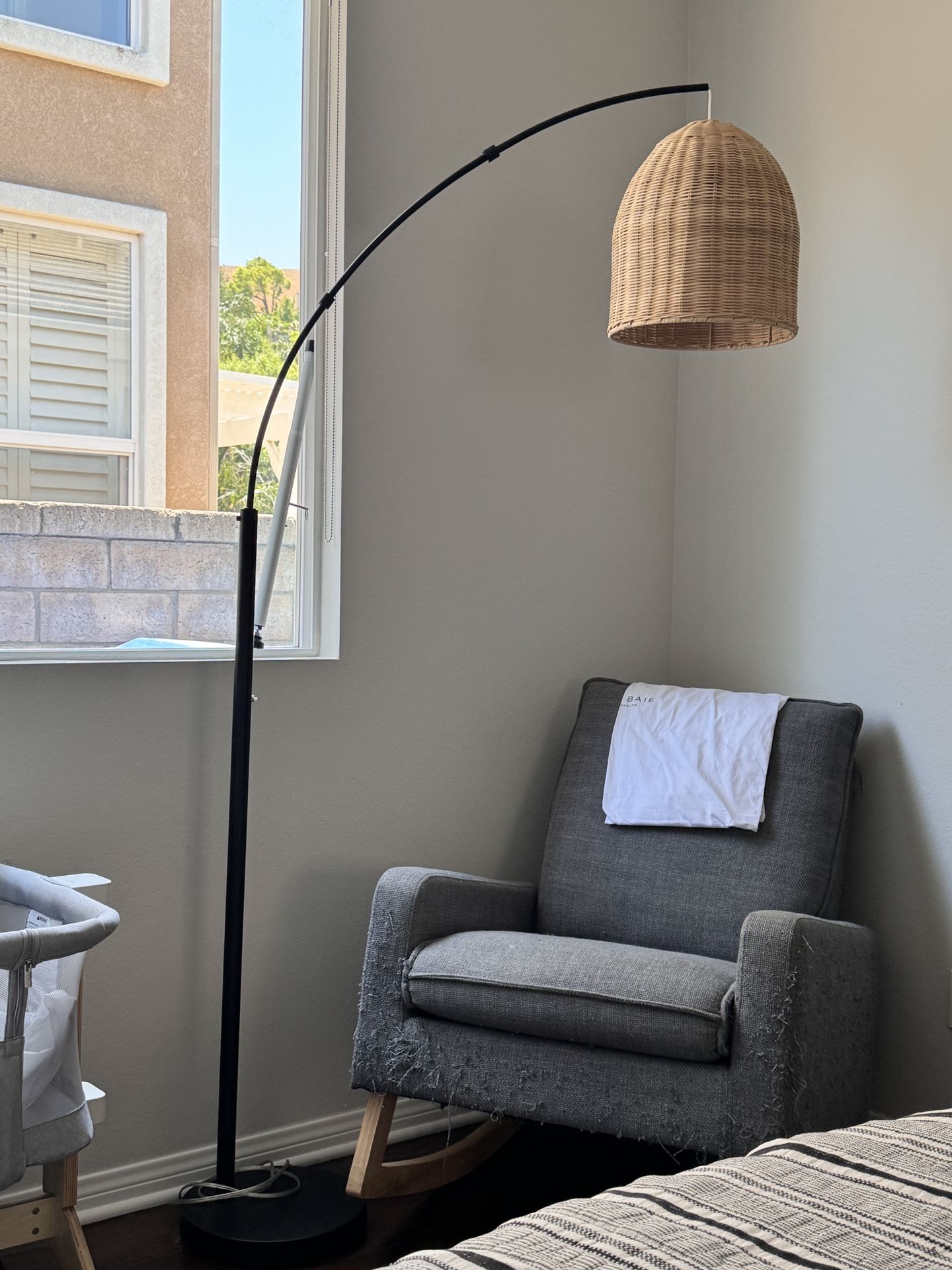 Rattan arc Floor Lamp