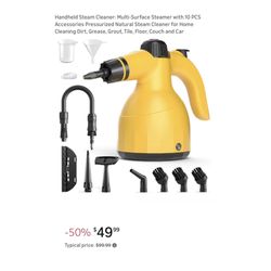 Brand new Handheld Steam Cleaner: Multi-Surface Steamer with 10 PCS Accessories Pressurized Natural Steam Cleaner for Home Cleaning Dirt, Grease, Grou