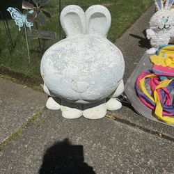 Ceramic / Plaster Outdoor Garden Bunny Seat