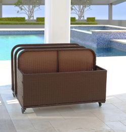 Barton Pool Storage, Pool Toy Storage with PE Rattan Pool Float Organizer For Cushions, Floaties, Noodles, Life Vests, Beach Balls, Patio Furniture