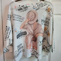 Graphic Italian Sweater Top
