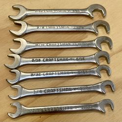Craftsman 7 Pc Open End Angle Wrench Set, Small 15/64” - 7/18”
