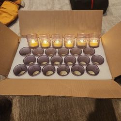 Lavender Votives With Battery Operated Tea Lights Included 