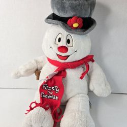 Build a Bear Frosty the Snowman Christmas Cheeks Lights Plush Stuffed 19”