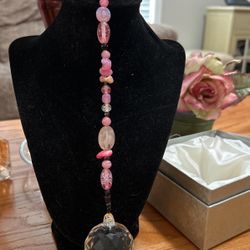 Beautiful!!! Pretty In Pink Crystal Stone Sun Catcher 