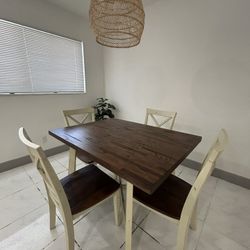 Wooden Dining Set (4 Chairs And Table)