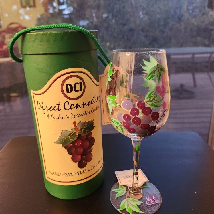 Handpainted Wine Glass