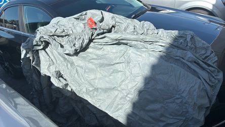 Silver Car Cover with Elastic Hem