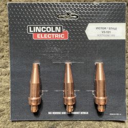 Lincoln Electric Medium-Duty Cutting Tips, 3-Pack, Acetylene (Victor Style), V3-101, Model# KH405