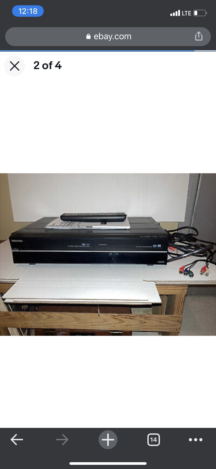 Toshiba DVR620KU DVD Recorder VCR Combo VHS Dubbing HDMI w Remote & Instructions