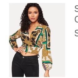 Chain Print Dressy Top