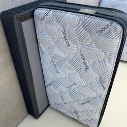 White bamboo twin size set