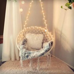 Boho Hanging Hammock Rope Swing Chair