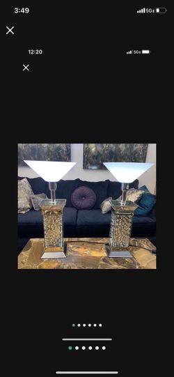 Crystal Lams ( Pair) + Mirror  47x32