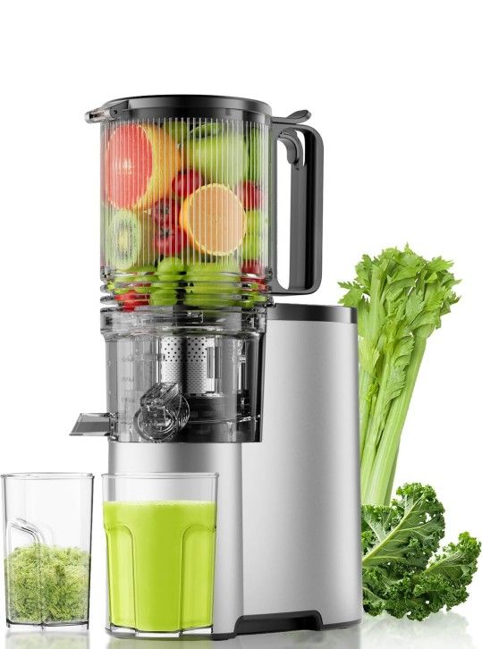 Cold Press Juicer - 400W, Wide Chute, High Juice Yield, Slow Masticating