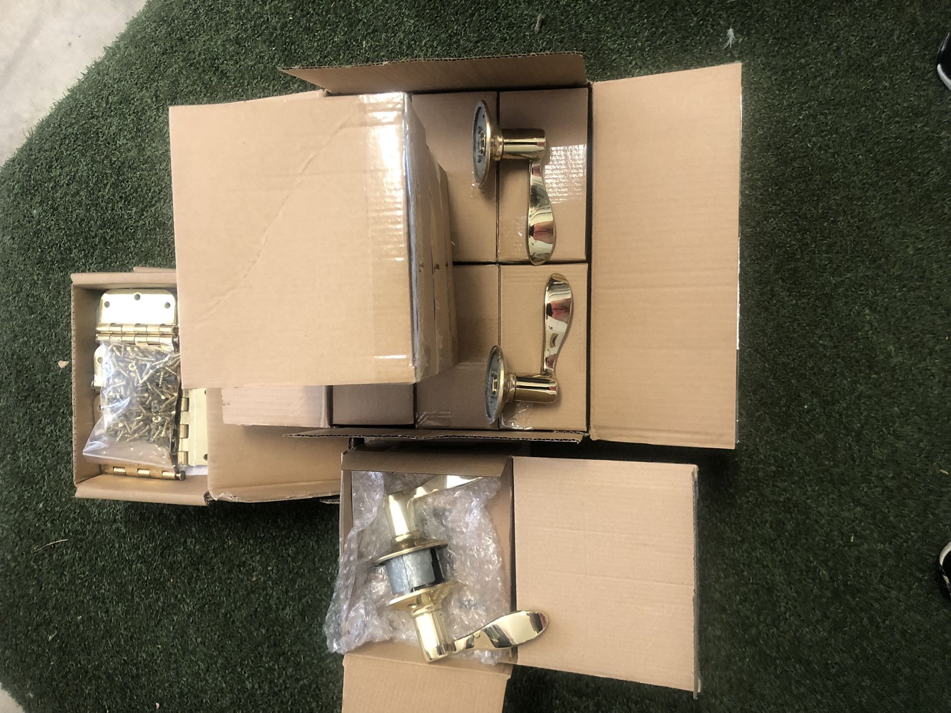 Brass Door Handles And Hinges (all or Sold Separately)