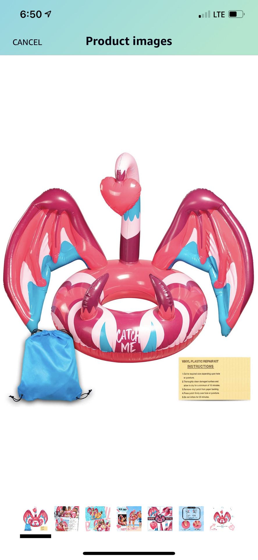 Inflatable Pool Float Swimming Pool Party Decorations Summer Lounge Raft with Unreal Unique Wings Decorations Quick-Fill Valves Summer Beach Toy for K