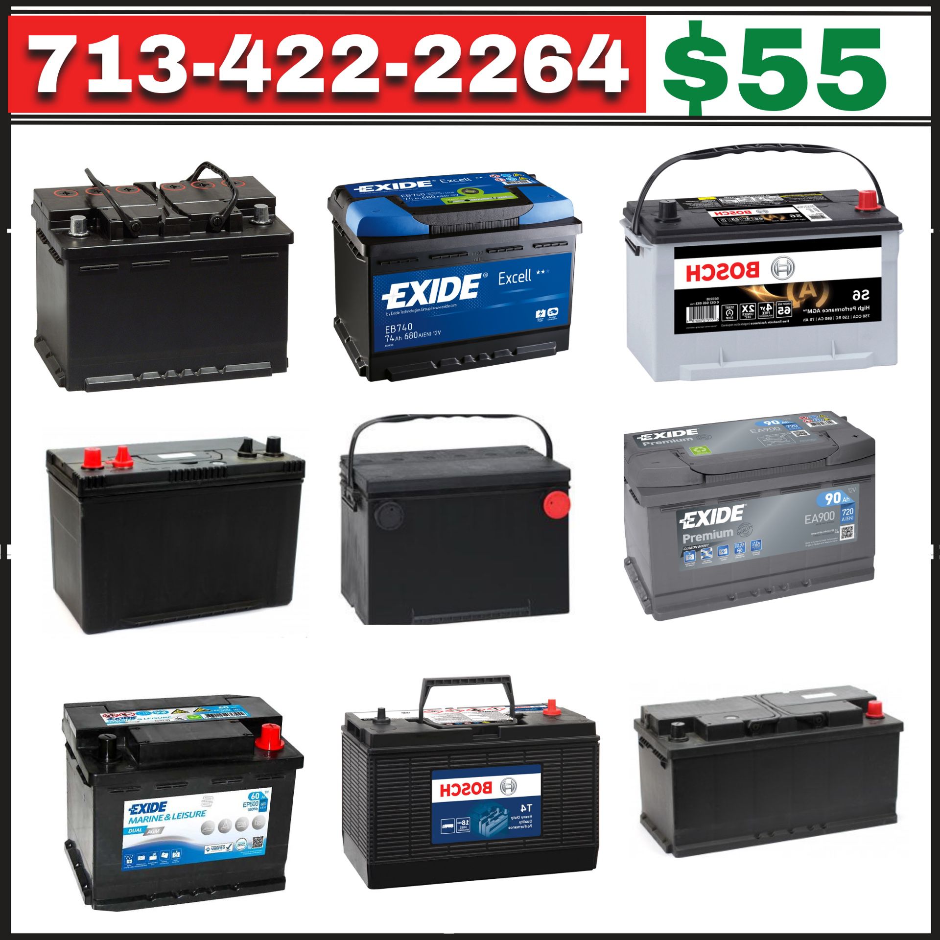 Car Battery Store , Big Sale , New Car SUV Truck Batteries , Includes - Free - Warranty