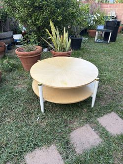 Anthropologie Geo-Marquetry Round Coffee Table