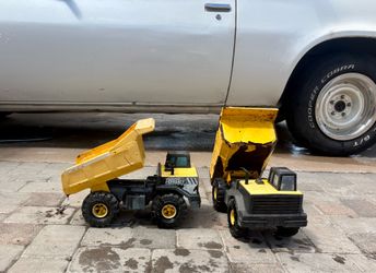 Pair of Big Vintage Tonka-Style Metal Dump Trucks – $25 for Both or $15 Each