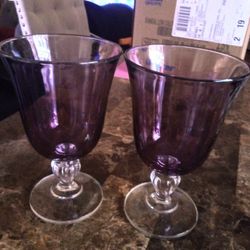 Artland Amethyst Purple Heavy 8" Wine Goblets