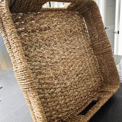 Home Decor Seagrass Tray With Handles 