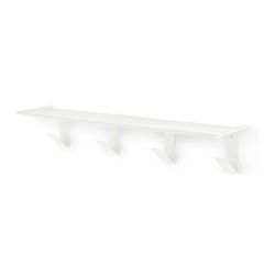 Room&Board Bend Wall Shelf with Hooks - White