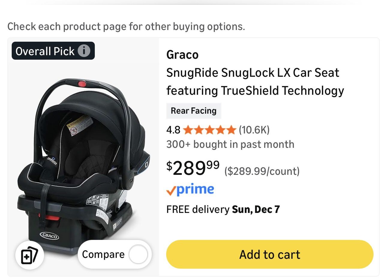 Graco snug ride Snuglock Lx Baby Car Seat