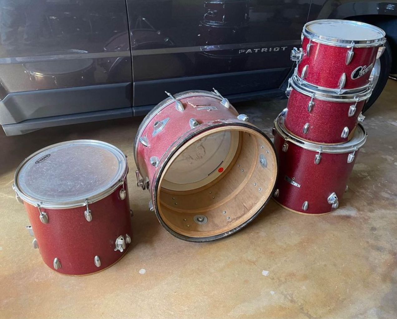 Vintage MIJ Crown Drum Set Kit Drums Drumset Project “AS IS”