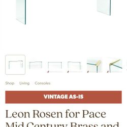 LEON ROSEN GLASS CONSOLE TABLE