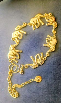 Vintage Gold Elephant Chain Belt with Lion Charm