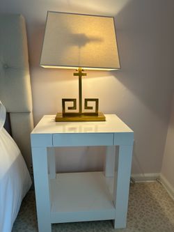 West Elm Nightstands and Lamps